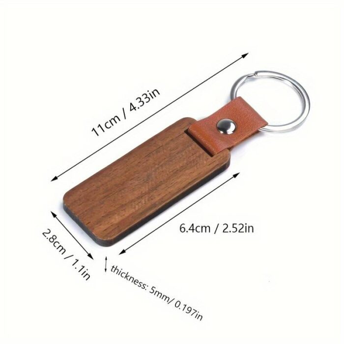 Rectangle Wooden Keychain/Tag For Men - Image 2