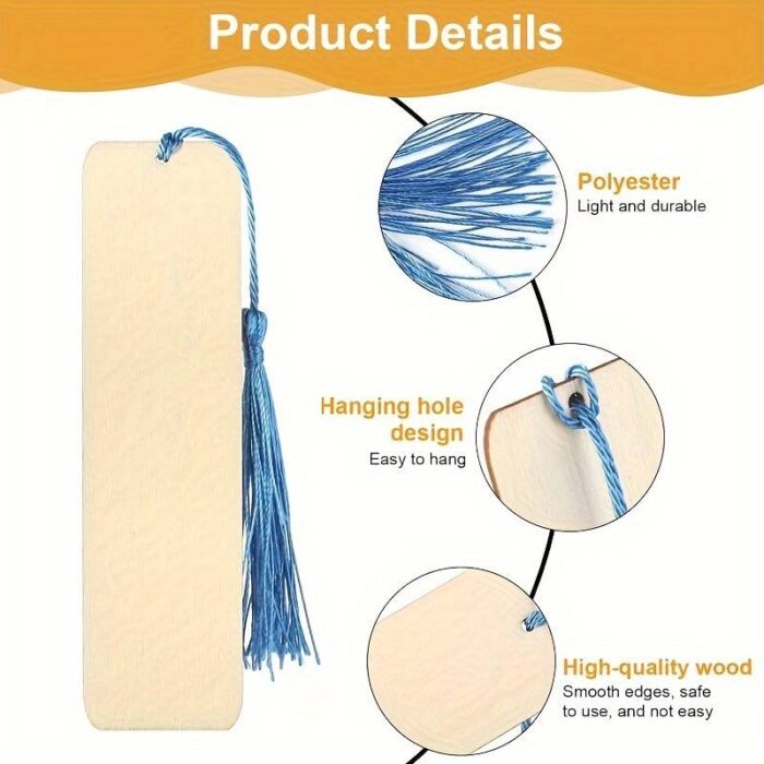 Eco-Friendly Wooden Bookmarks (5Pcs) - Image 2
