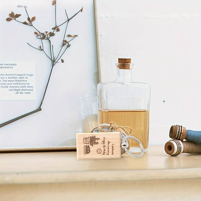 Rectangle Light Wooden Key Chains