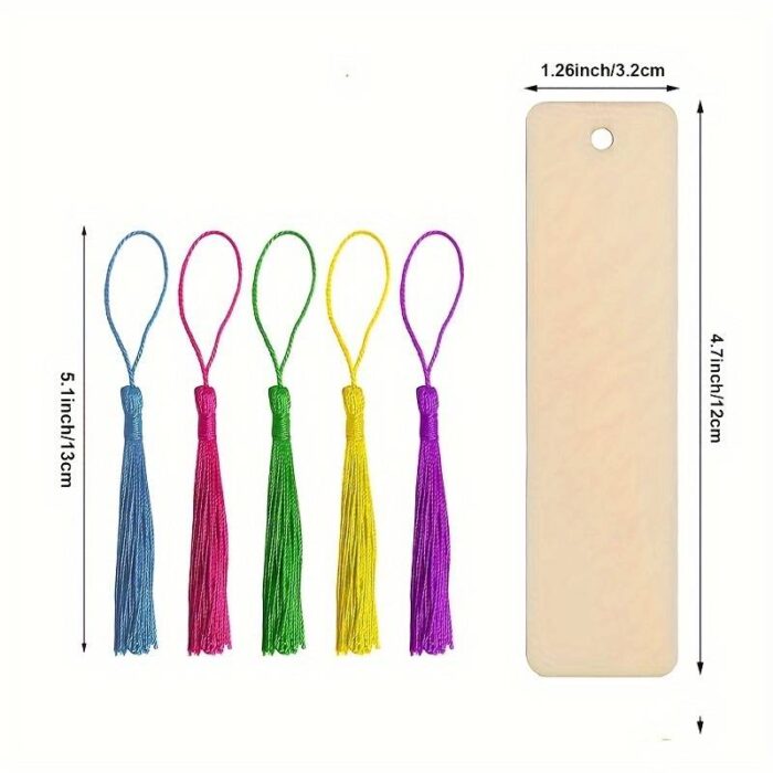Eco-Friendly Wooden Bookmarks (5Pcs)