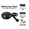 Retractable Soft Tape Measure - Double-Sided 60in/150cm - White - Image 2