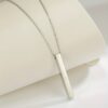 Stainless Steel Wishing Bar Pendant Necklace